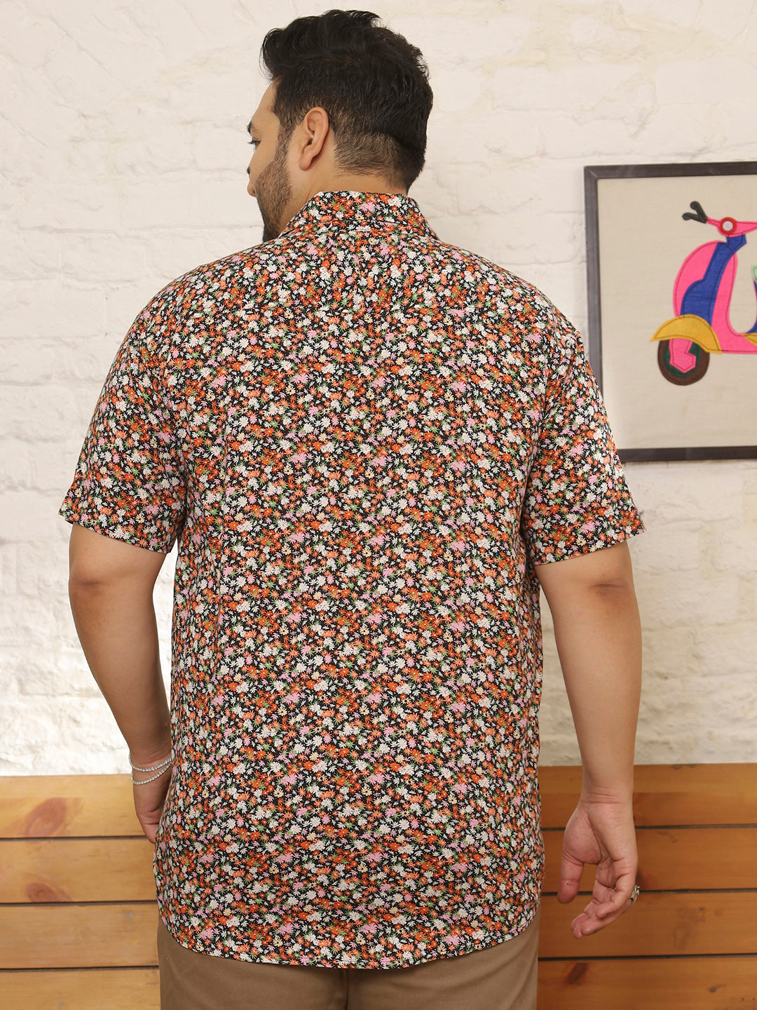 Men Plus Size Glayze Multicolor Printed Shirt