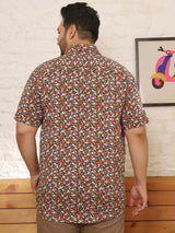 Men Plus Size Glayze Multicolor Printed Shirt