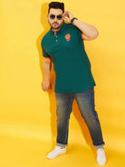 Men Plus Size Goatee Printed Polo Tshirt - bigbanana