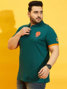 Men Plus Size Goatee Printed Polo Tshirt - bigbanana