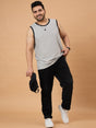 Men Plus Size Grasp White Solid Vest - bigbanana