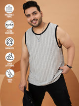 Men Plus Size Grasp White Solid Vest