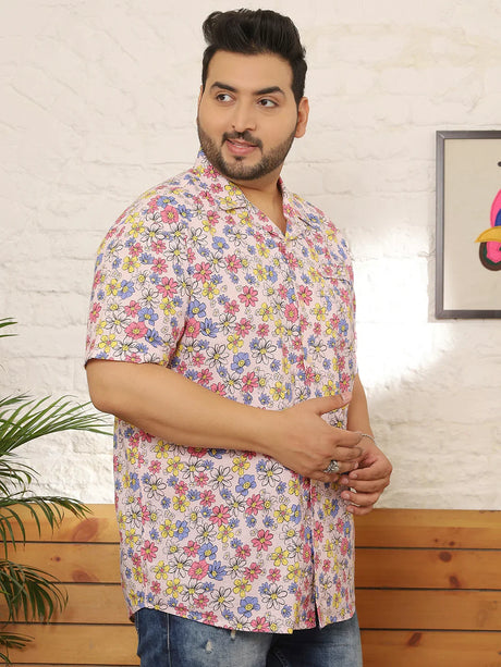 Men Plus Size Grayze Multicolor Printed Shirt - bigbanana
