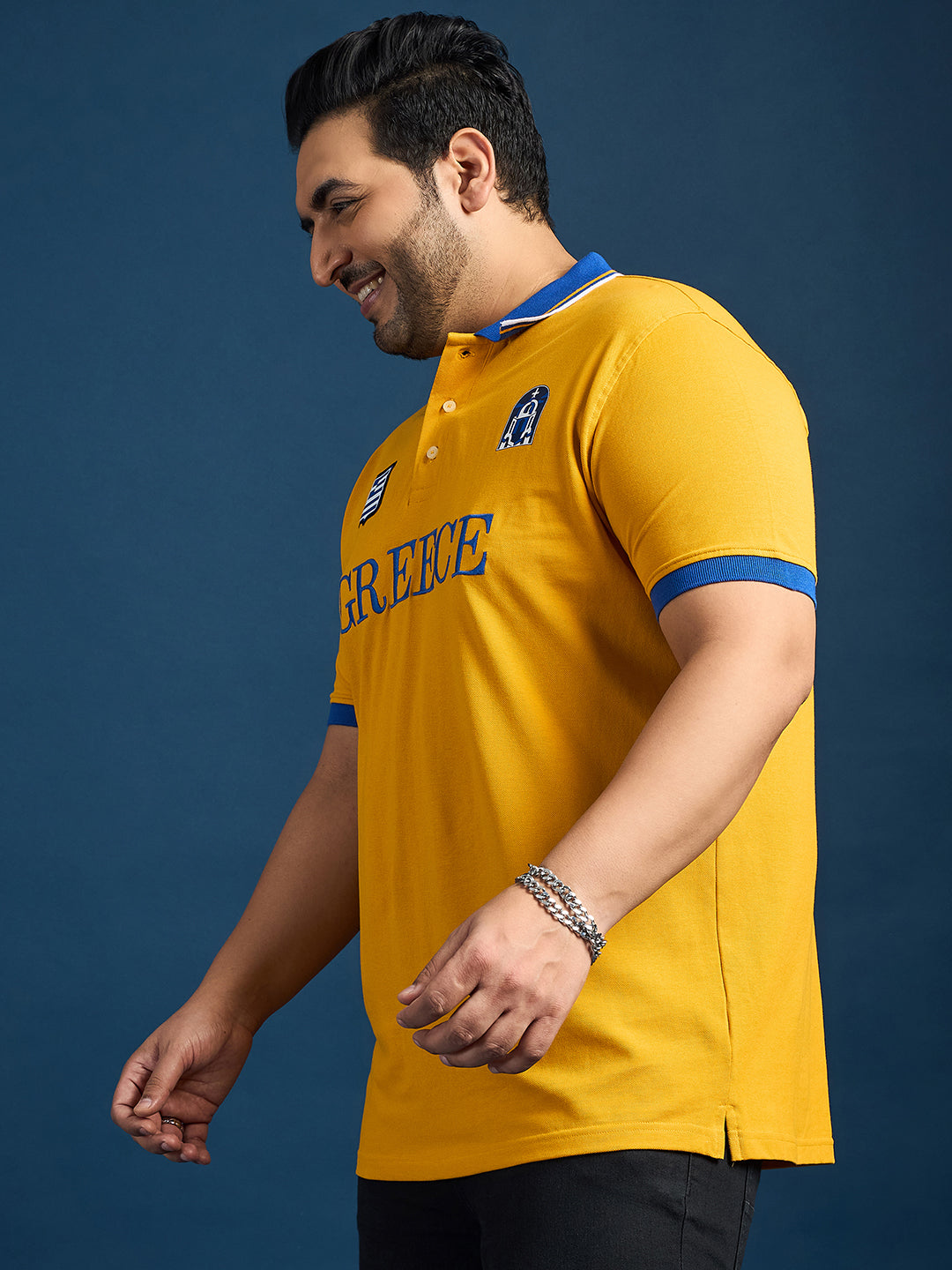 Men Plus Size Greece Printed Polo Tshirt - bigbanana