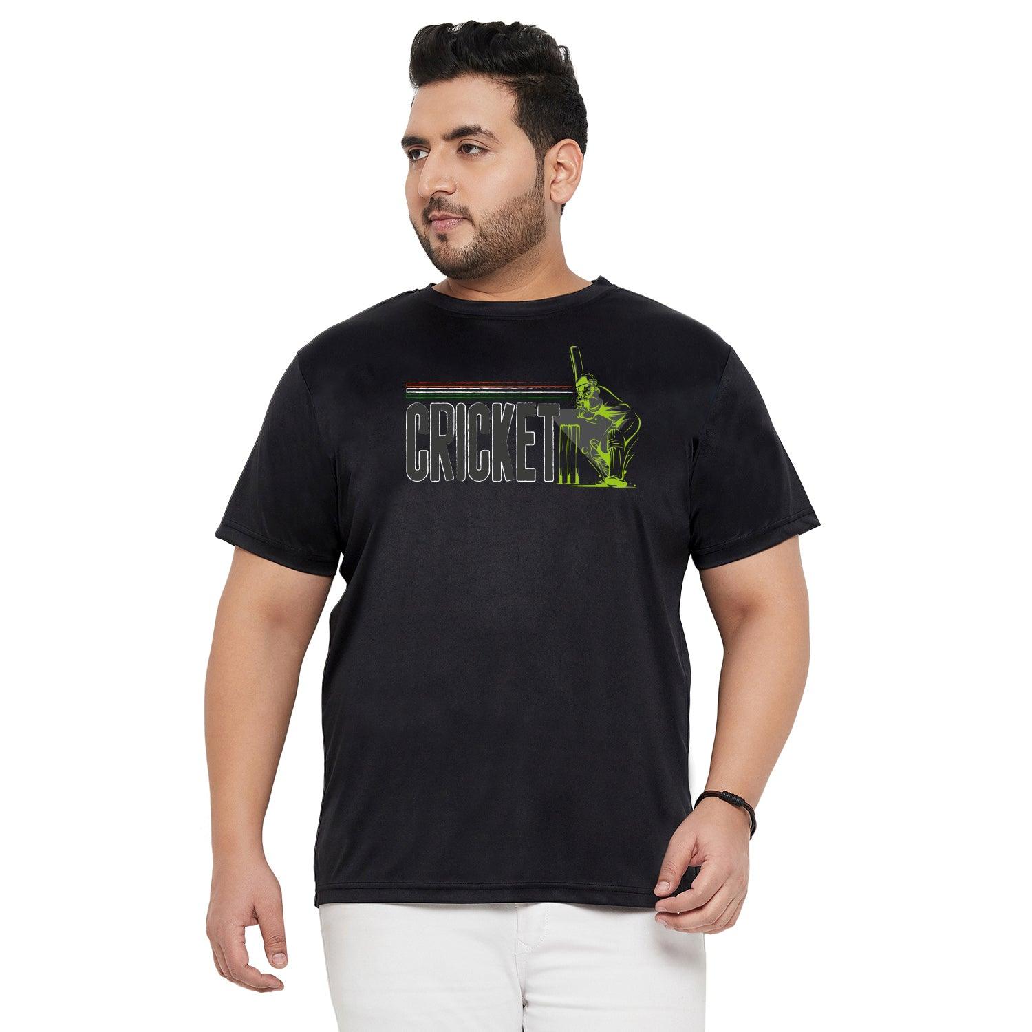 Men Plus Size Grip Printed Round Neck Tshirt - bigbanana