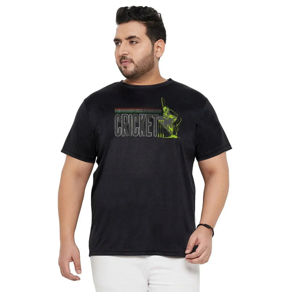 Men Plus Size Grip Printed Round Neck Tshirt