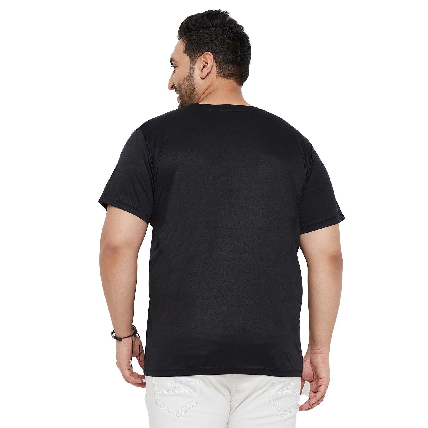 Men Plus Size Grip Printed Round Neck Tshirt - bigbanana