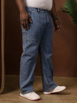 Men Plus Size Grunex-Light Blue Solid Jeans