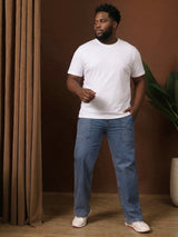 Men Plus Size Grunex-Light Blue Solid Jeans
