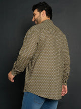 Men Plus Size Gueppi Geometric Short Kurta - bigbanana