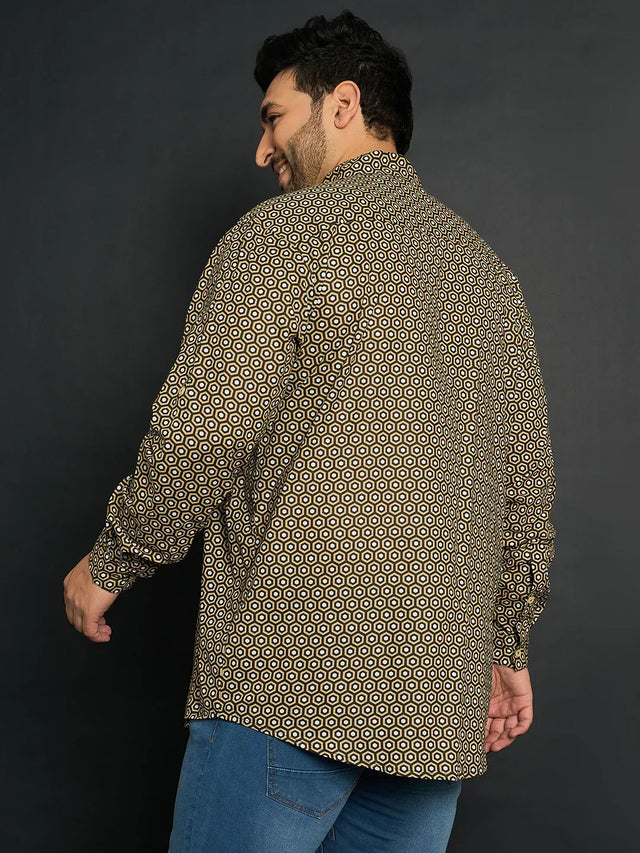 Men Plus Size Ryder Printed Kurta - bigbanana