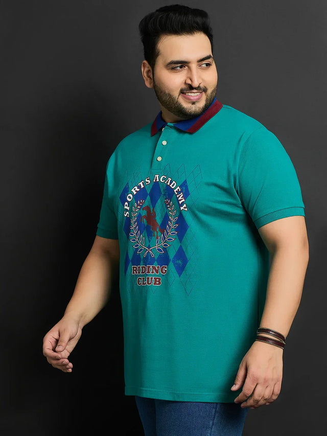 Men Plus Size Guilin Printed Polo Tshirt - bigbanana