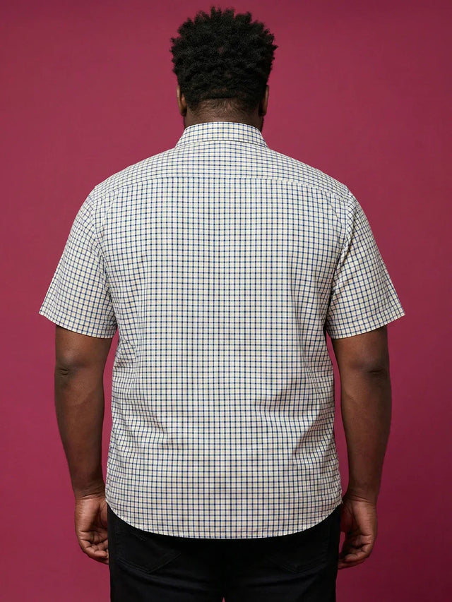 Men Plus Size Hale Multicolor Checkered Casual Shirt