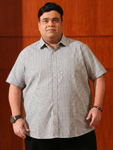 Men Plus Size Hale Multicolor Checkered Casual Shirt
