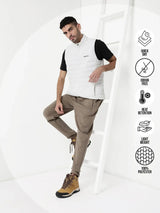 Men Plus Size NYC-White-H Solid Bomber Jacket