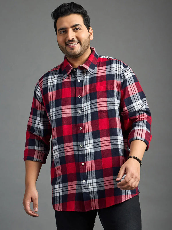 Men Plus Size Hamburg Check Shirt