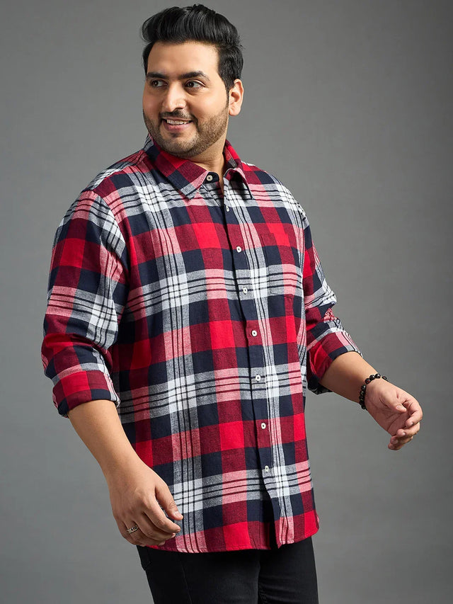 Men Plus Size Luis Check Shirt - bigbanana