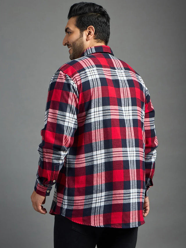 Men Plus Size Luis Check Shirt - bigbanana
