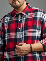 Men Plus Size Luis Check Shirt - bigbanana