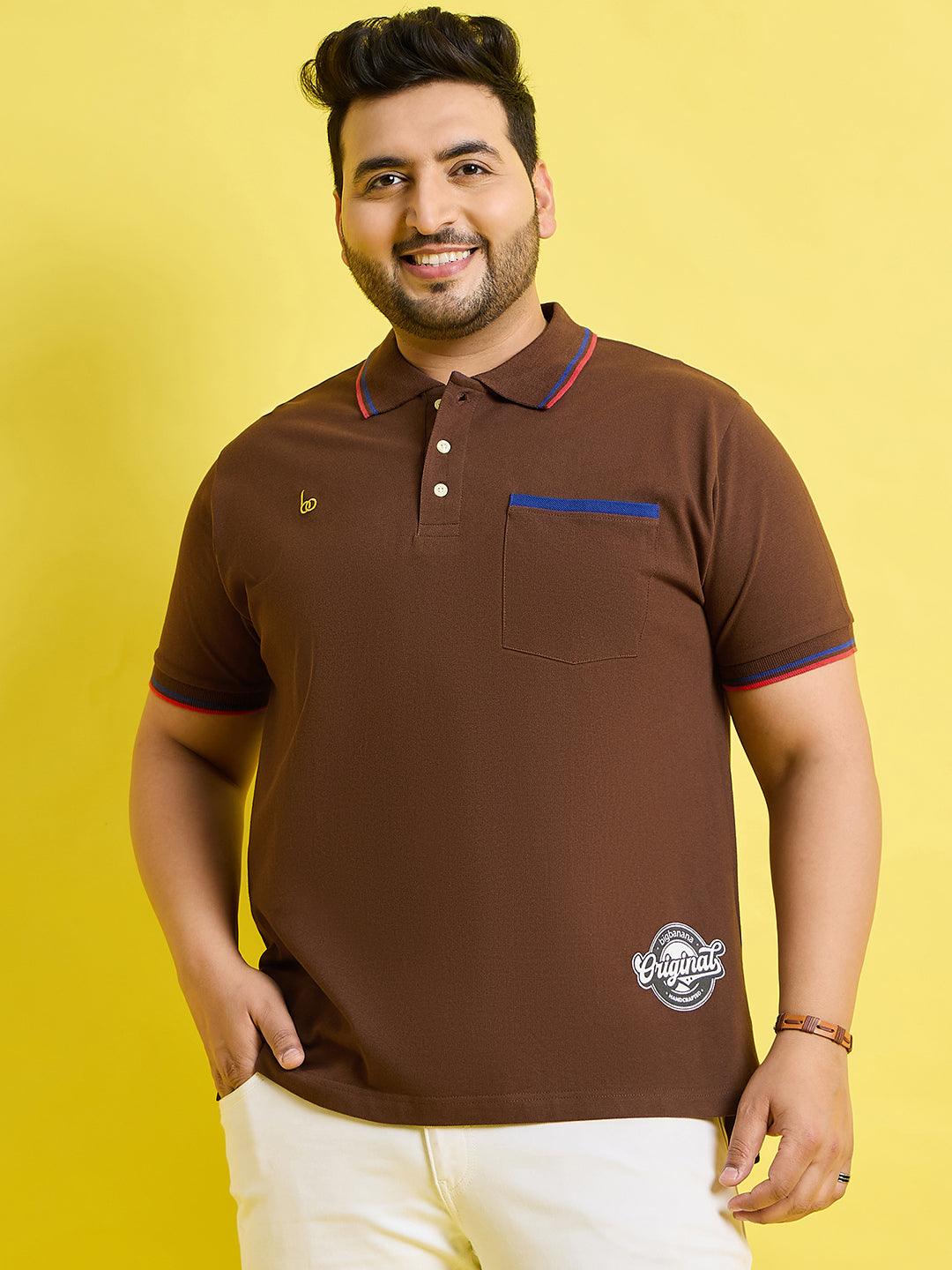 Men Plus Size Helium Solid Polo Tshirt - bigbanana