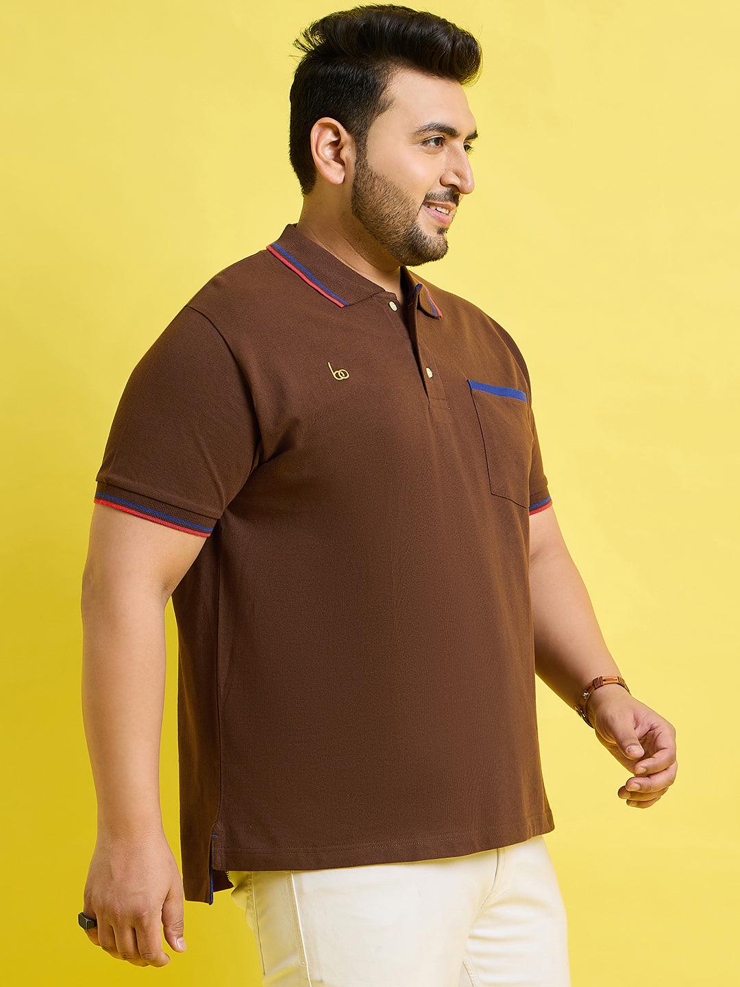 Men Plus Size Helium Solid Polo Tshirt - bigbanana