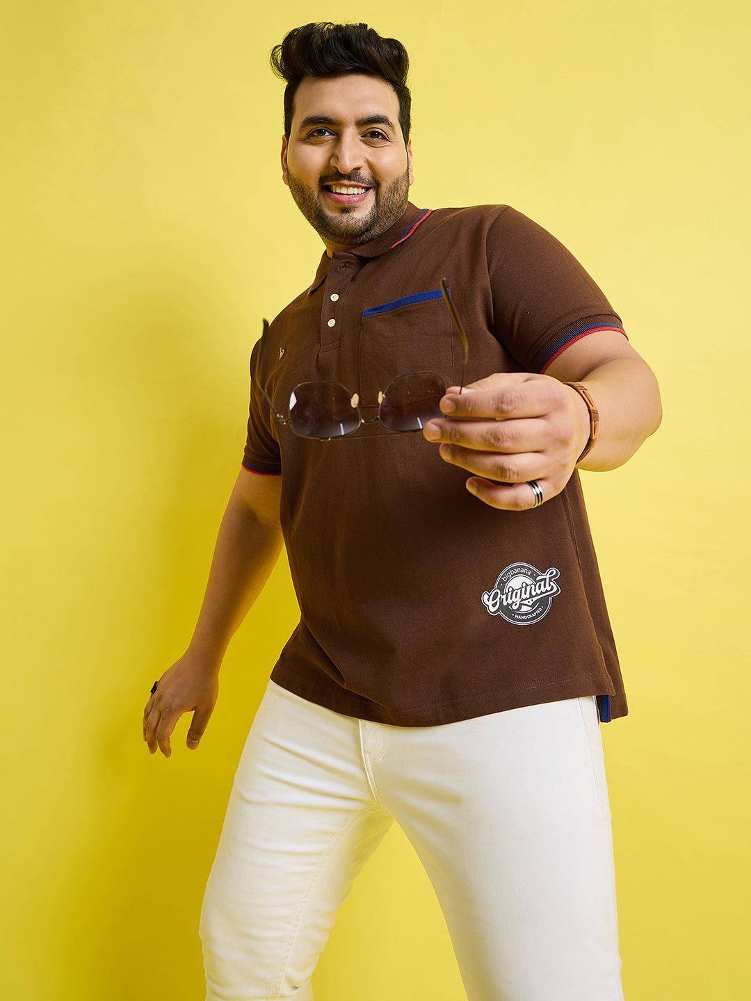 Men Plus Size Helium Solid Polo Tshirt - bigbanana