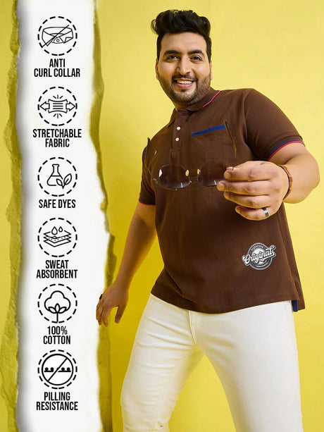Men Plus Size Helium Solid Polo Tshirt - bigbanana