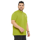 Men Plus Size Hemleys-Olive Solid Henley Tshirt - bigbanana