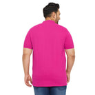 Men Plus Size Hemleys-Pink Solid Henley Tshirt - bigbanana