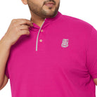 Men Plus Size Hemleys-Pink Solid Henley Tshirt - bigbanana