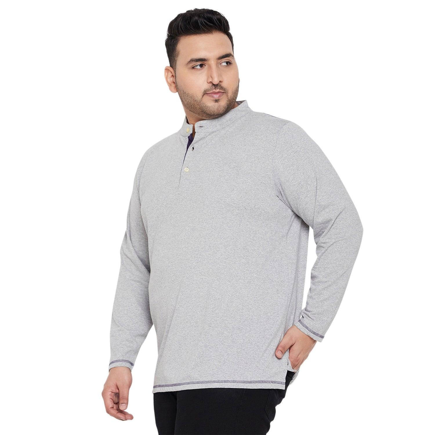 Men Plus Size Hemsworth Solid Henley Tshirt - bigbanana