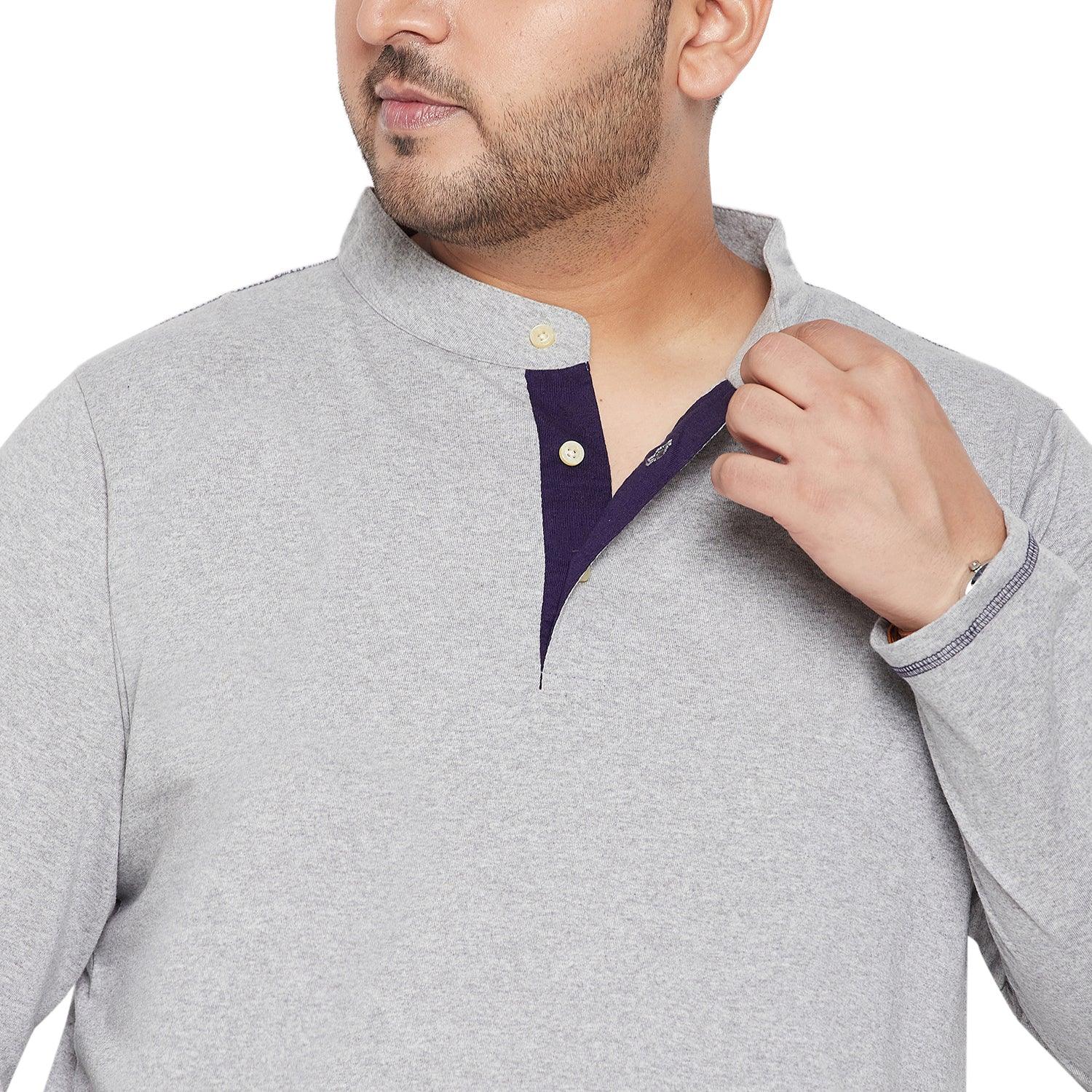 Men Plus Size Hemsworth Solid Henley Tshirt - bigbanana