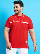 Men Plus Size Henry Solid Polo Tshirt - bigbanana