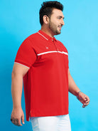 Men Plus Size Henry Solid Polo Tshirt - bigbanana