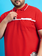 Men Plus Size Henry Solid Polo Tshirt - bigbanana