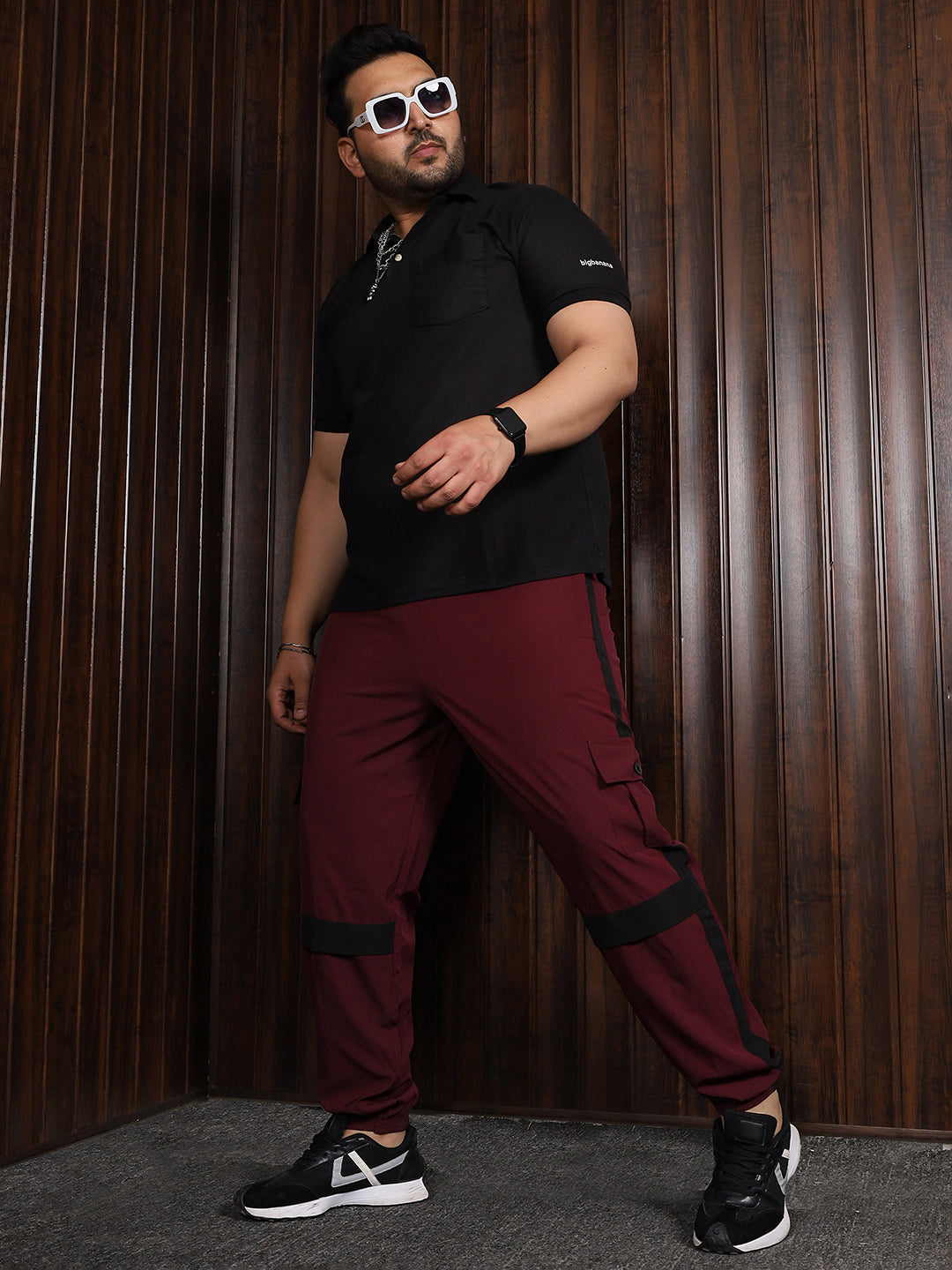 Men Plus Size Heze Colorblock Trackpant - bigbanana