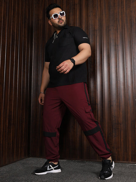 Men Plus Size Heze Colorblock Trackpant - bigbanana