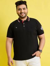 Men Plus Size Hink Solid Polo Tshirt - bigbanana