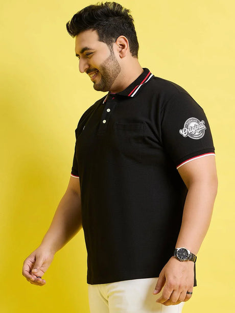 Men Plus Size Hink Solid Polo Tshirt - bigbanana