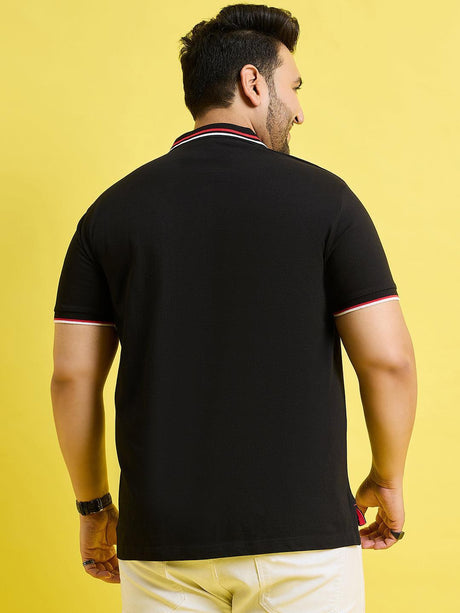 Men Plus Size Hink Solid Polo Tshirt - bigbanana