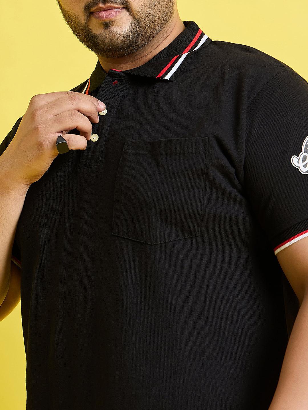 Men Plus Size Hink Solid Polo Tshirt - bigbanana