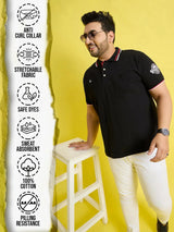 Men Plus Size Hink Solid Polo Tshirt - bigbanana