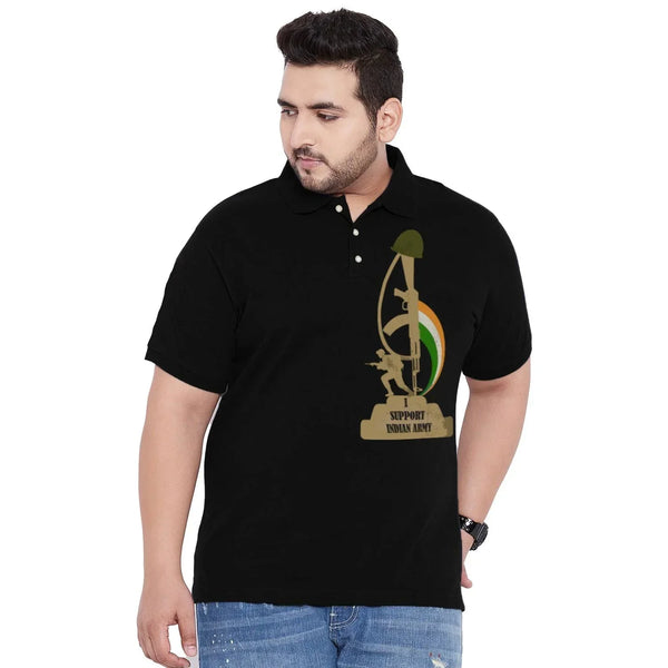 Men Plus Size Honor Printed Polo Tshirt