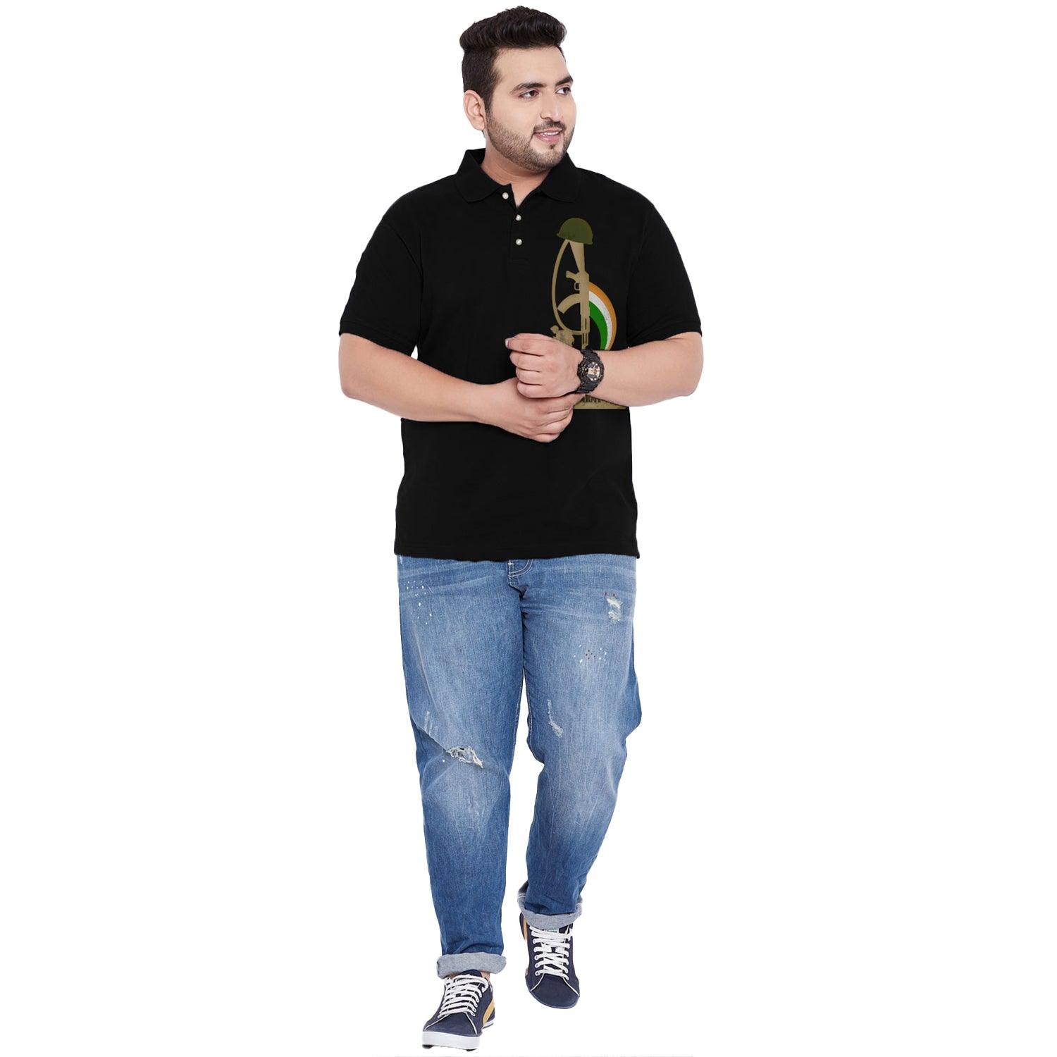 Men Plus Size Honor Printed Polo Tshirt - bigbanana