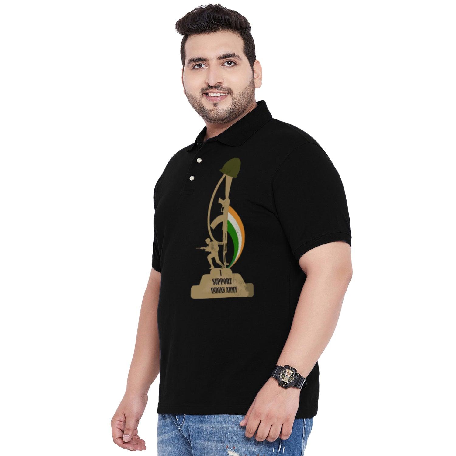 Men Plus Size Honor Printed Polo Tshirt - bigbanana