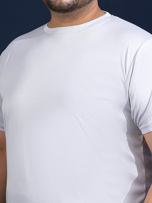 Men Plus Size Hoodark Printed Grey Round Neck Tshirt - bigbanana