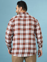 Men Plus Size Hopp Multicolor Checkered Casual Shirt