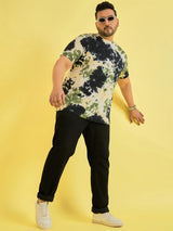 Men Plus Size Horizon Multicolor Printed Round Neck Tshirt - bigbanana