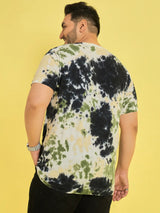 Men Plus Size Horizon Multicolor Printed Round Neck Tshirt - bigbanana