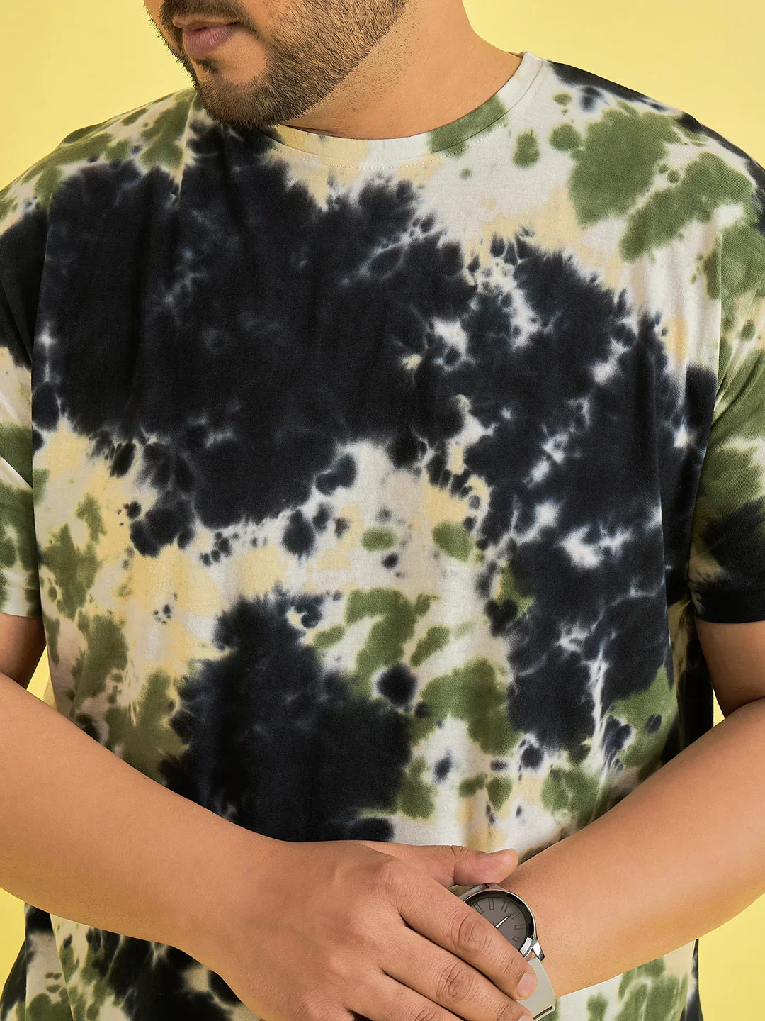 Men Plus Size Horizon Multicolor Printed Round Neck Tshirt - bigbanana